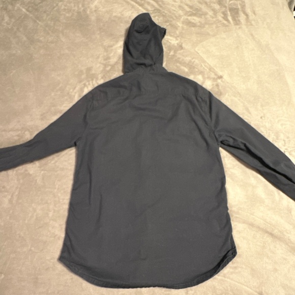 Gap Button-Up Shacket Hooded Men's Medium Blue Lightweight Utility Shirt Gorp - Picture 9 of 10